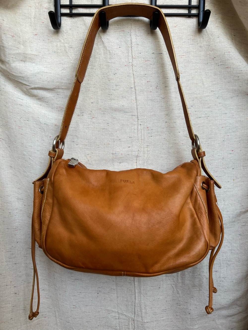 Furla Cognac Tan Leather Shoulder Bag